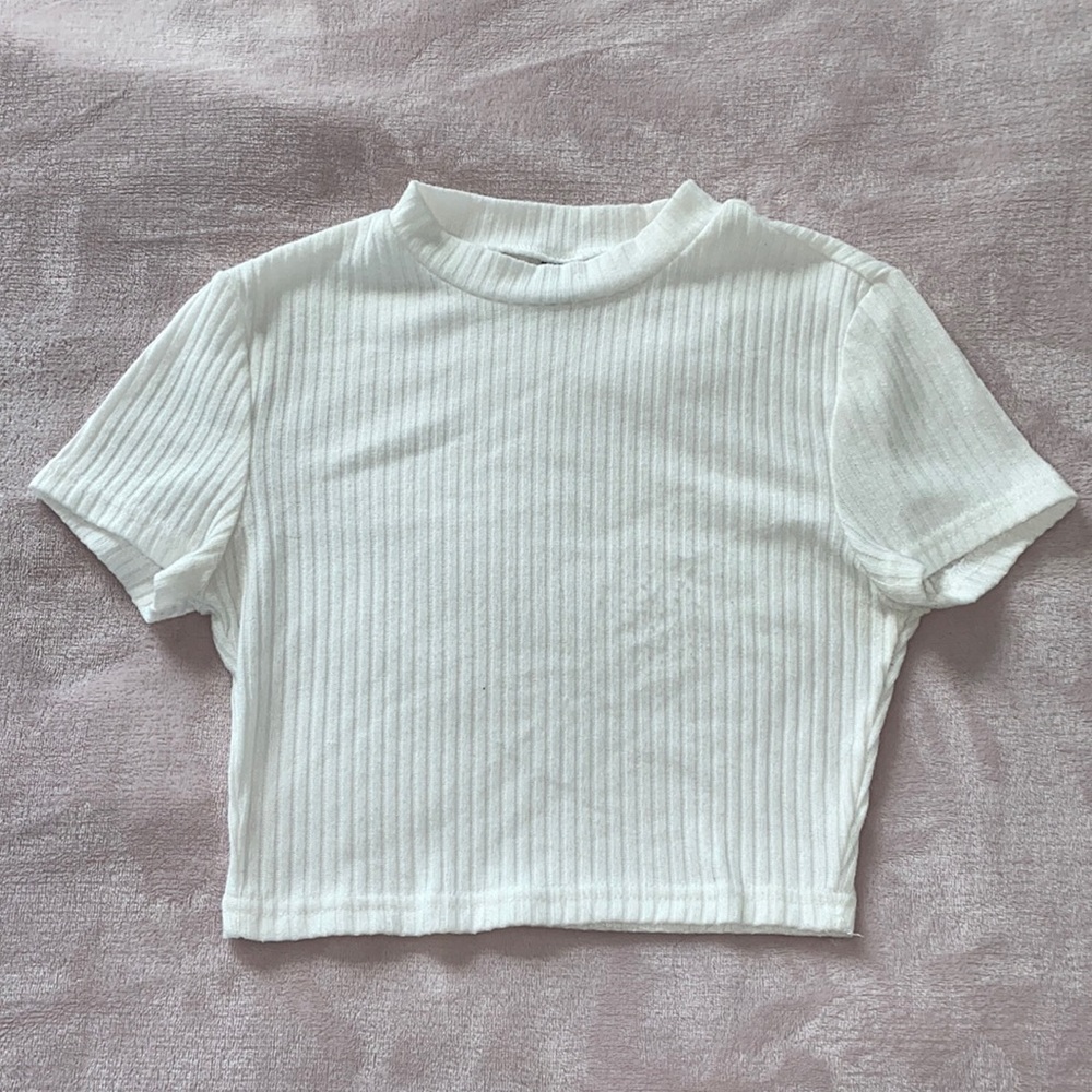 SHEIN Size Small White Ribbed Crop Top